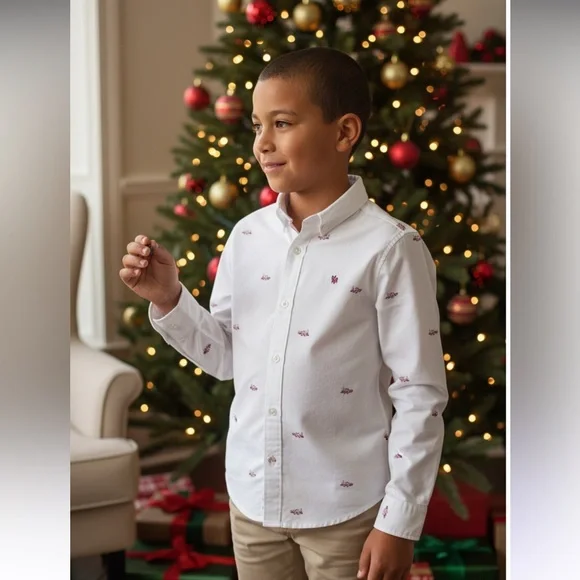 NWT- Train Oxford Shirt  by Janie and Jack - Picture 2 of 5